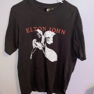 Elton John Black Graphic T-Shirt